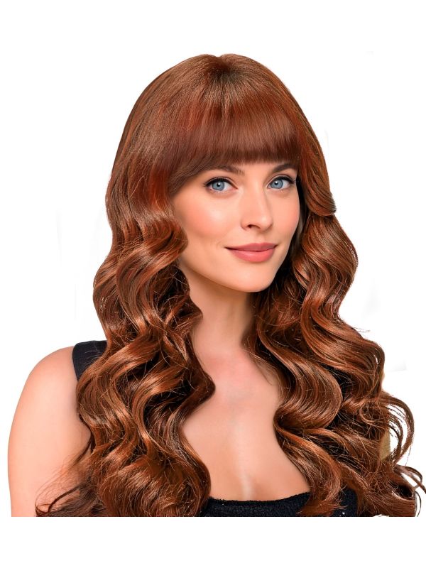 Feestpruik Lang Golvend Bruin Dames