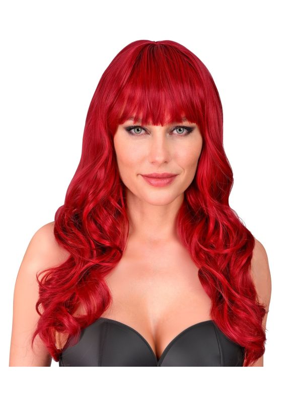 Feestpruik Lang Golvend Rood Dames
