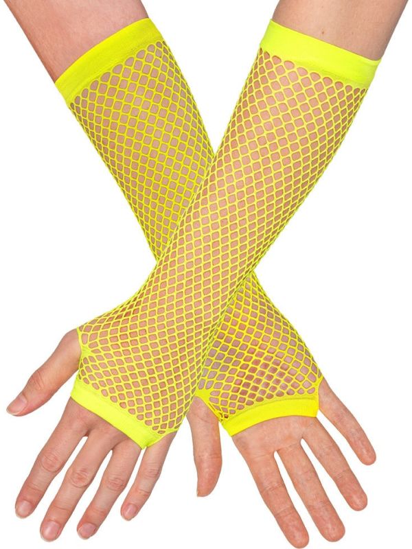 Festival Visnet Vingerloze Handschoenen Neongeel