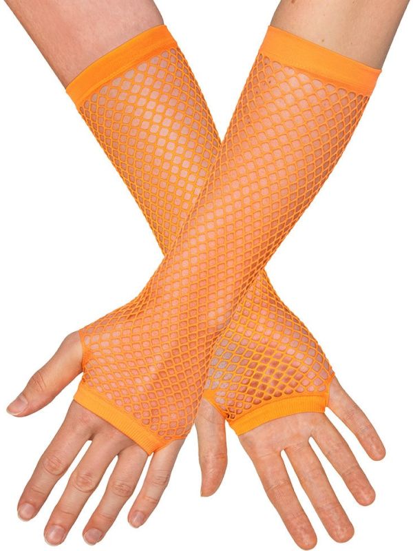 Festival Visnet Vingerloze Handschoenen Neonoranje