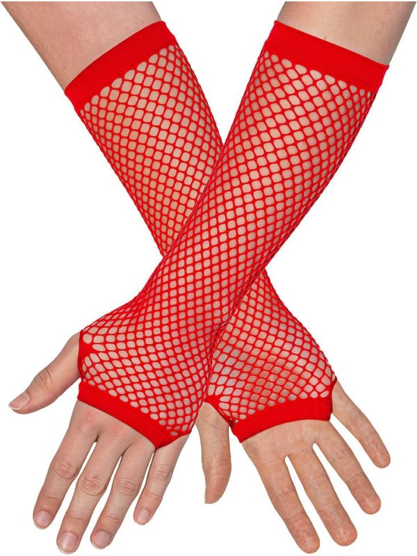 Festival Visnet Vingerloze Handschoenen Rood