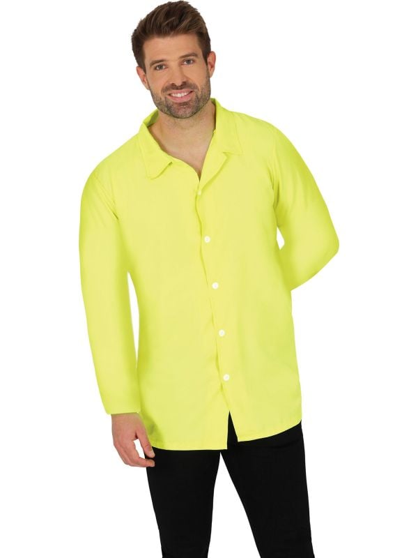 Fluorescerend Geel Retro 80's T-shirt Volwassenen main product photo