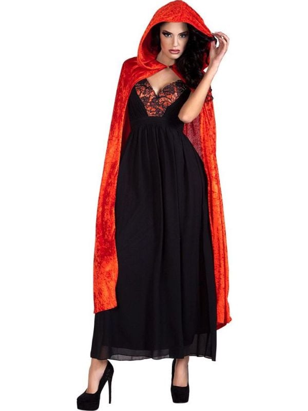 Fluwelen cape rood