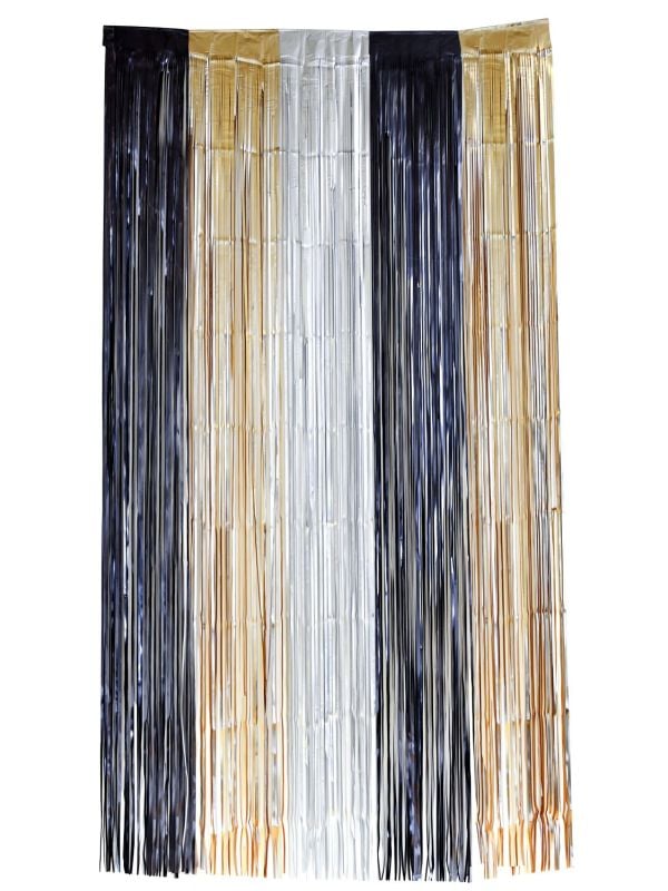 Folie deurgordijn 200cm zwart goud zilver