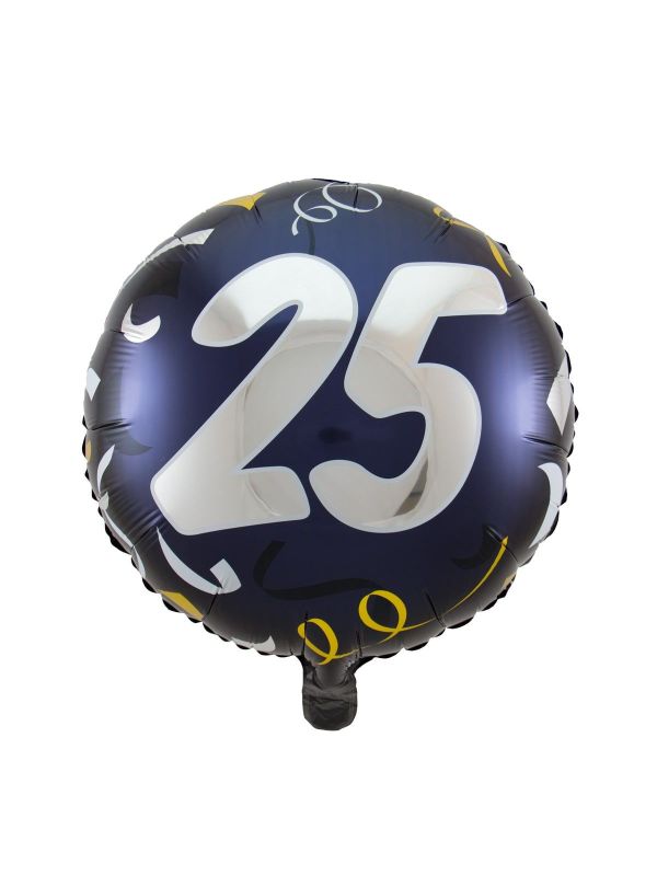 Folieballon 25 jaar stijlvol blauw main product photo