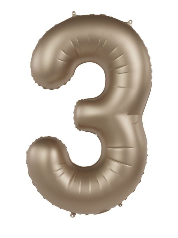 Folieballon Cijfer 3- Sterrenlicht goud main product photo