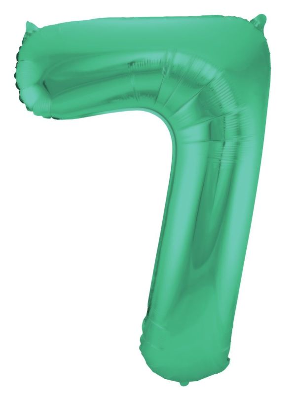 Folieballon cijfer 7 metallic groen 86cm