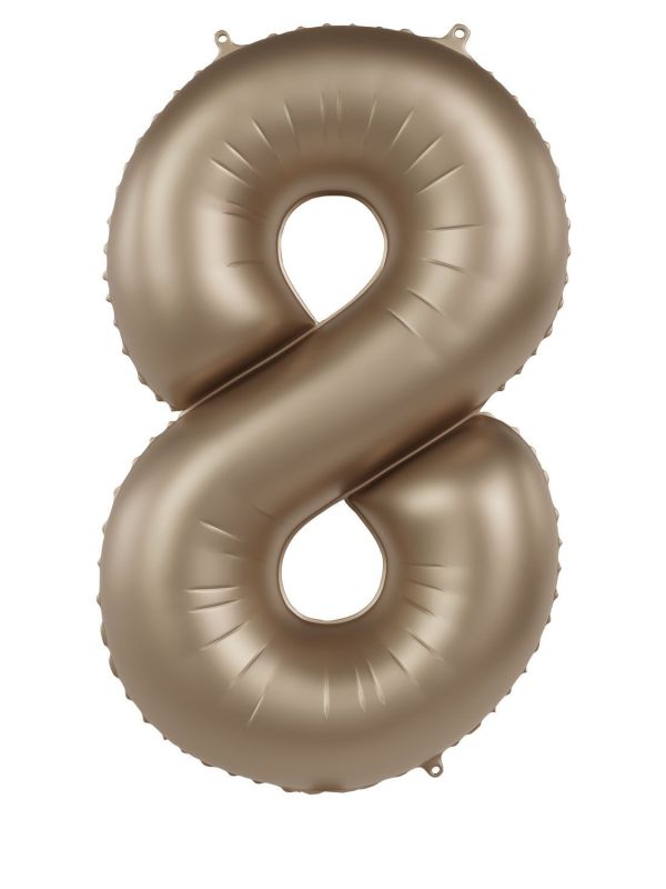 Folieballon Cijfer 8 - Sterrenlicht goud