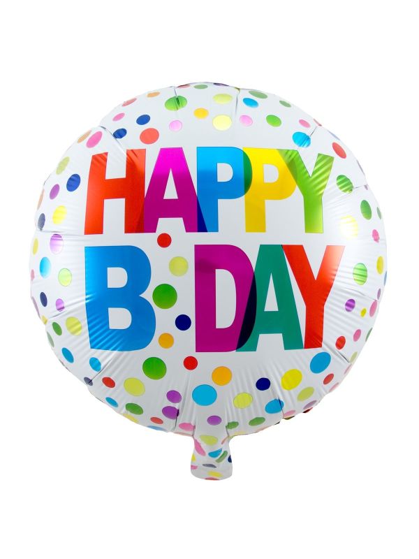 Folieballon happy bday stippen main product photo