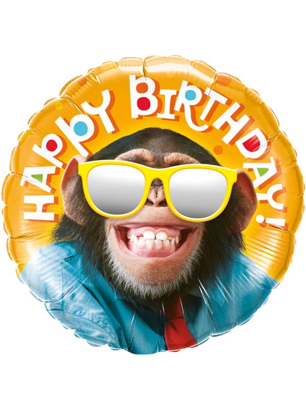 Folieballon happy birthday aapje main product photo