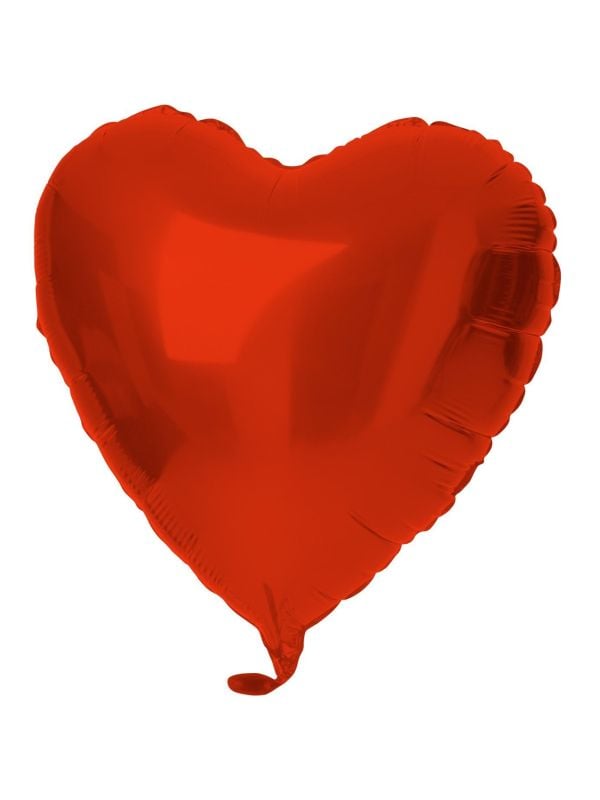Folieballon hartvorm metallic rood