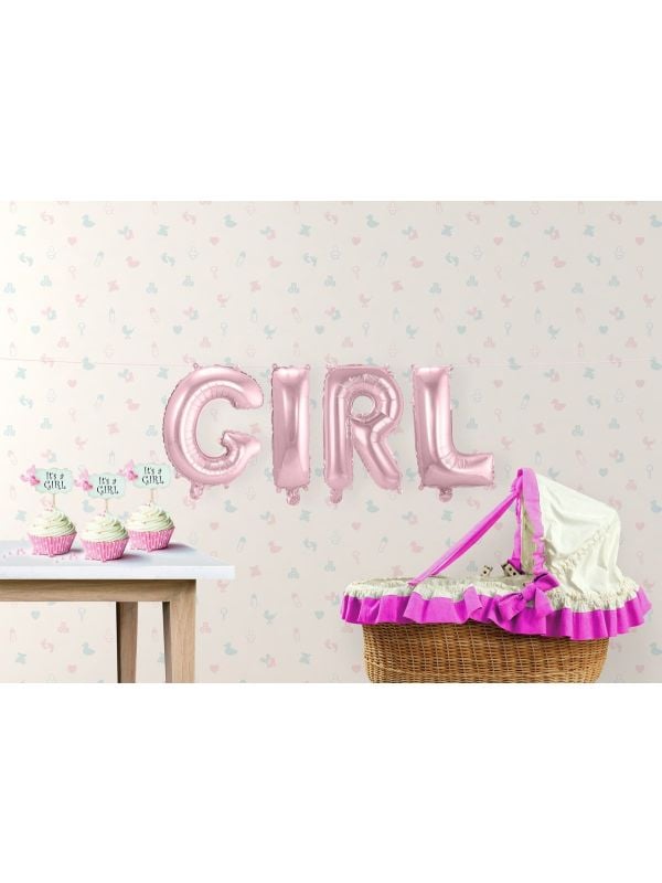 Folieballon letters girl roze main product photo