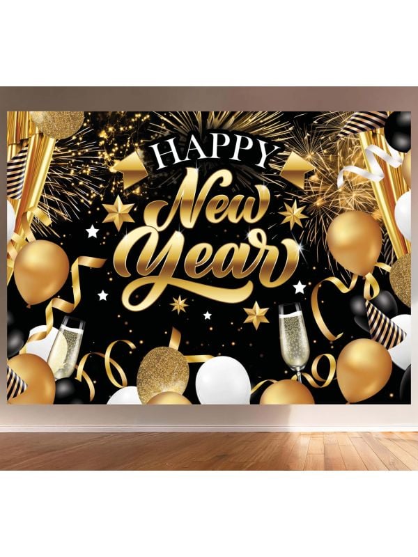 Fotoachtergrond Oud & nieuw " Happy New Year" 220 x 150 cm