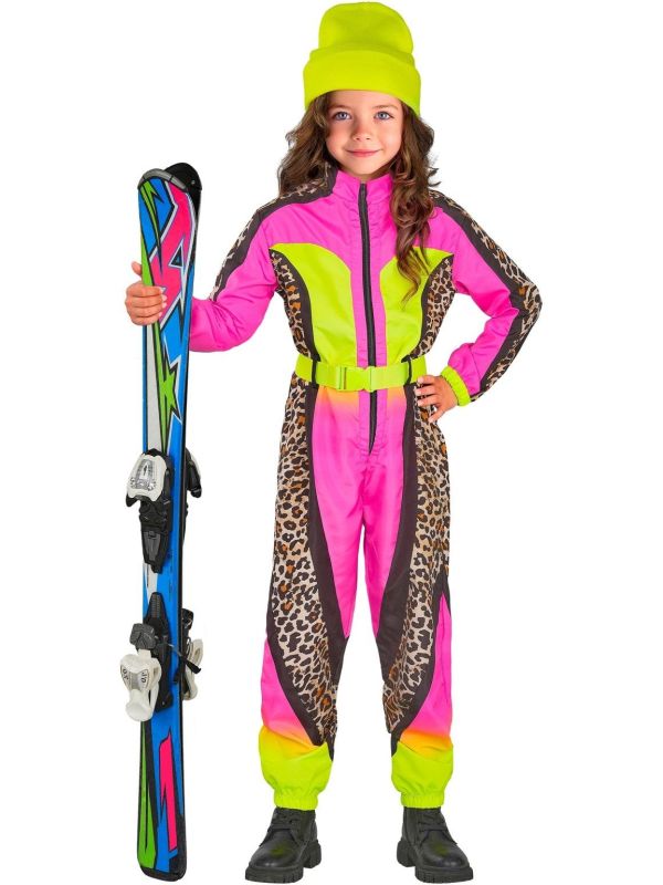 Fout Neon Roze Gele Luipaard Ski Kostuum Meisjes