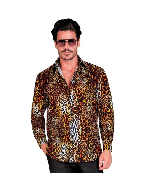 Foute blouse panterprint mannen