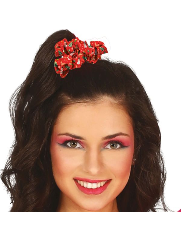 Foute kerst haar schrunchie rood 3 stuks