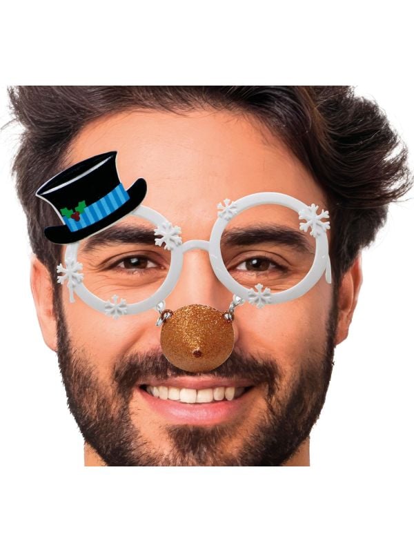 Foute kerstbril met sneeuwpop main product photo