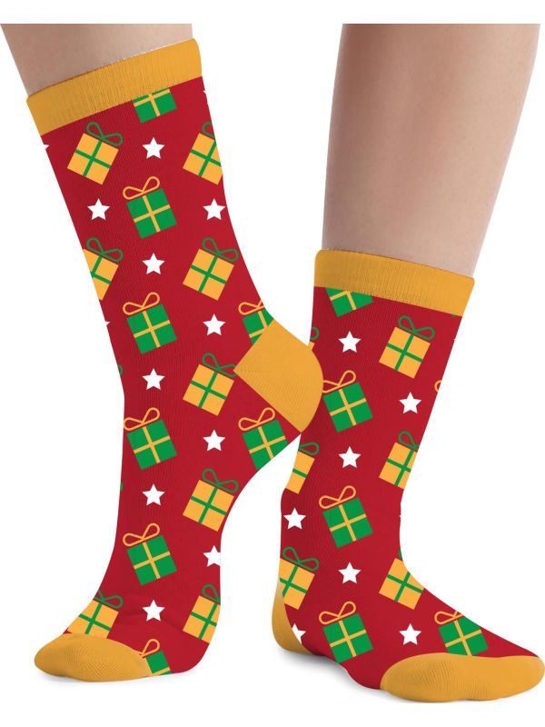 Foute kerstsokken kind verassingen rood