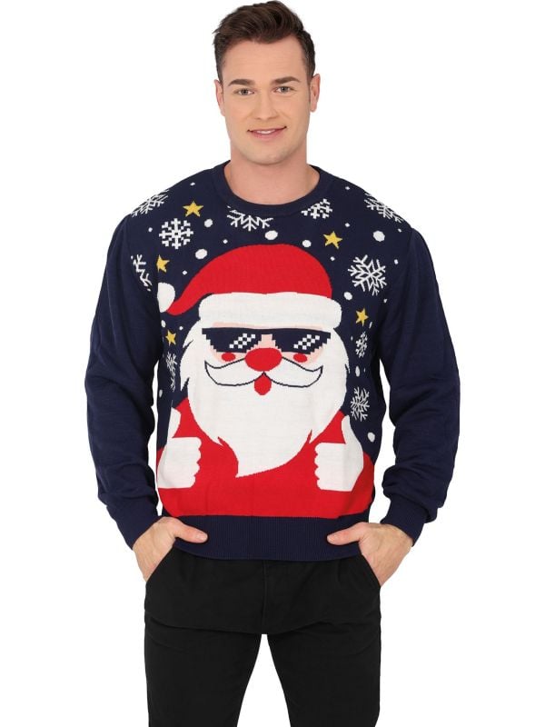 Foute kersttrui cool santa heren