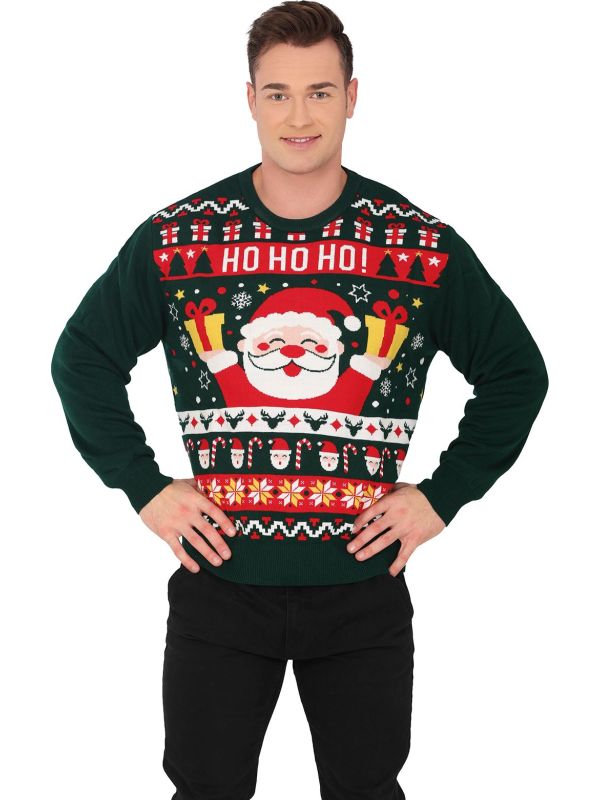Foute kersttrui ho ho ho heren
