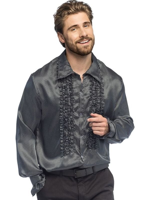 Foute Party Zwart Disco Shirt Heren