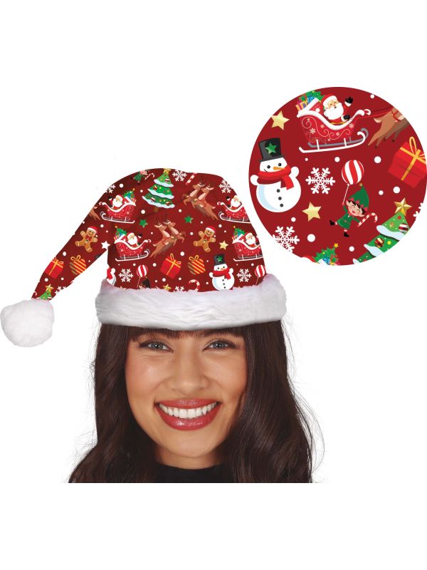 Foute pluche kerstmuts figuurtjes