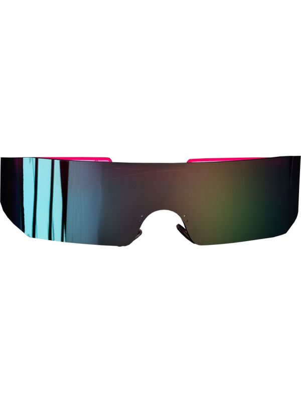 Idota 4 stuks futuristische zonnebrillen, partybril, rave space-bril, randloze Y2k zonnebril, snelle alien-bril, set voor rollenspel, Halloween, cosplay, carnavalsfeest