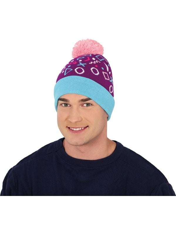 Gebreide Muts 90's Blauw Paars main product photo