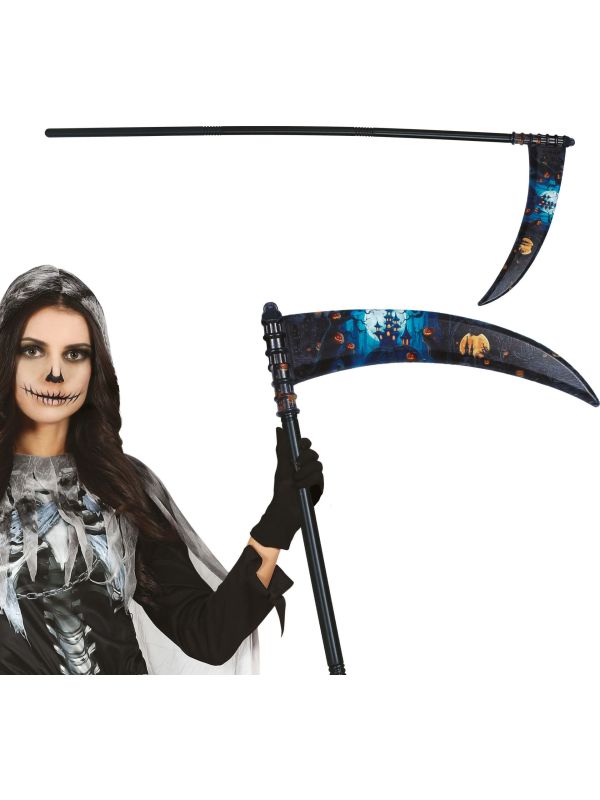 Gedecoreerde zeis spookhuis halloween