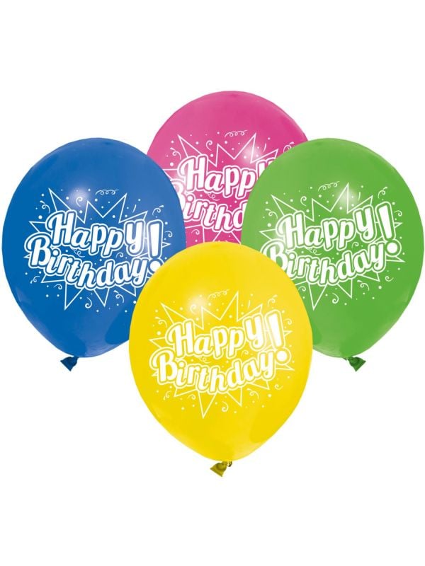Gekleurde Ballonnen mix Happy Birthday