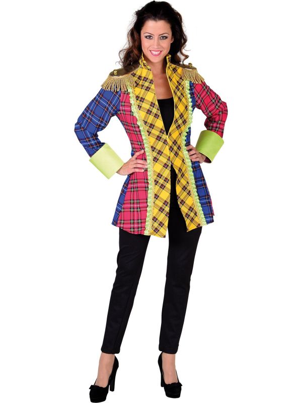 Gekleurde carnavals jas ruit dames main product photo
