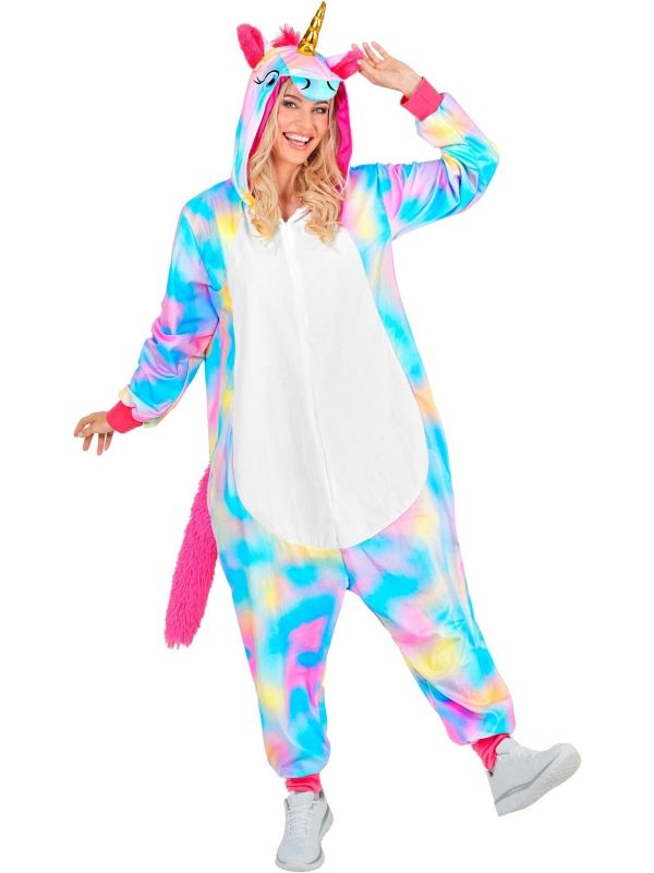 Gekleurde Eenhoorn Onesie Volwassenen