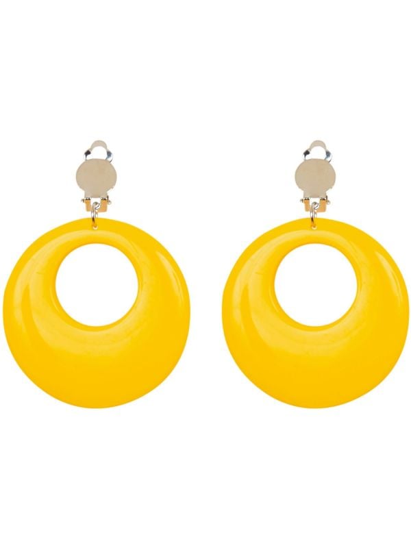 Gele 80s ring oorbellen