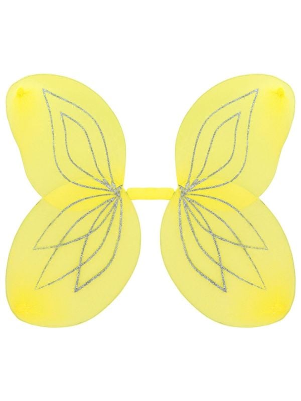 Gele glitterende vlinder vleugels kind