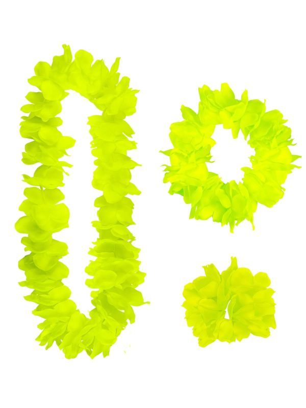Gele Hawaii Verkleedset Bloemenkransen