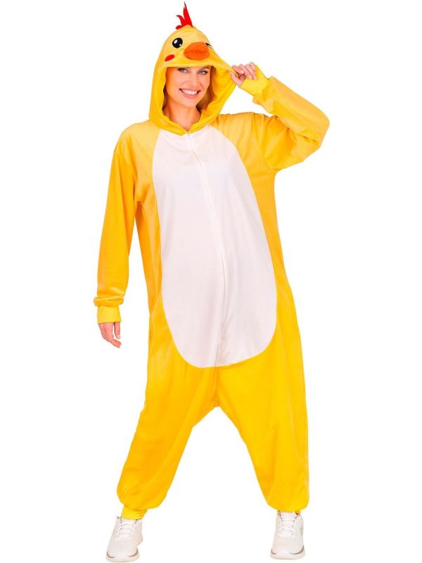Gele Kuiken Onesie Volwassenen