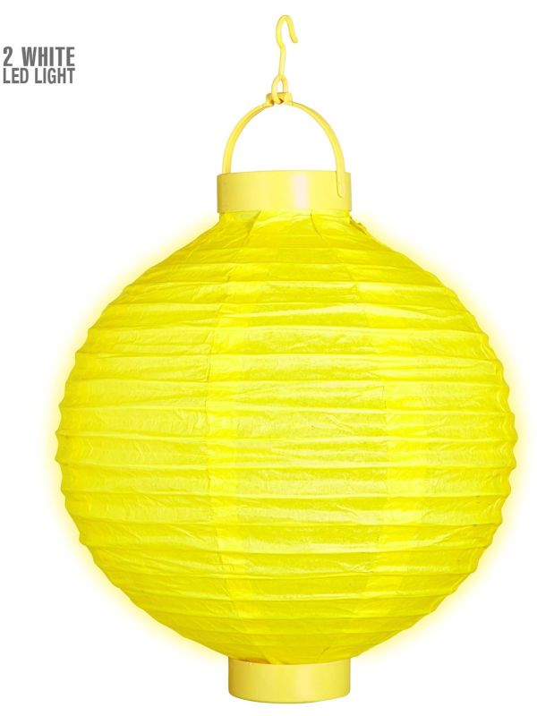 Gele lampion met 2 witte LED lichten main product photo