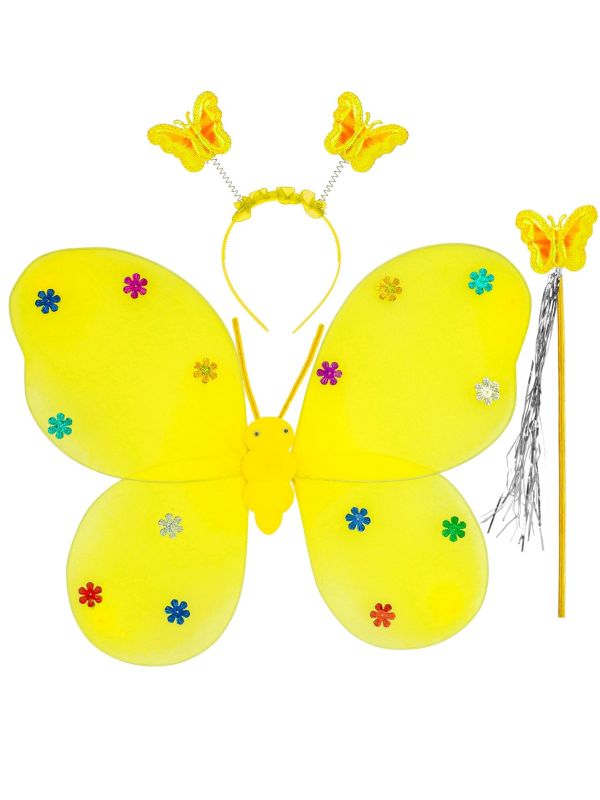 Gele Vlinder Fee Kostuumset