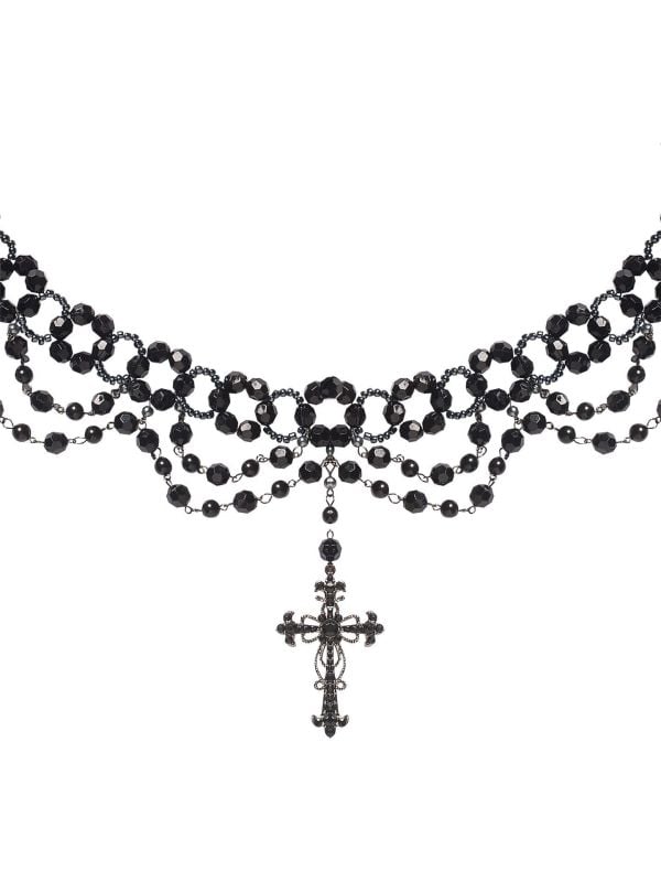 Geparelde gothic ketting met kruis main product photo