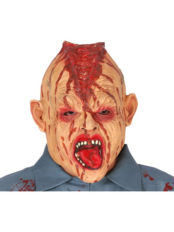 Gespleten hoofd zombie masker main product photo