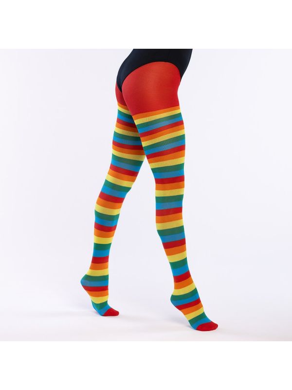 Gestreepte Dames Panty Regenboog