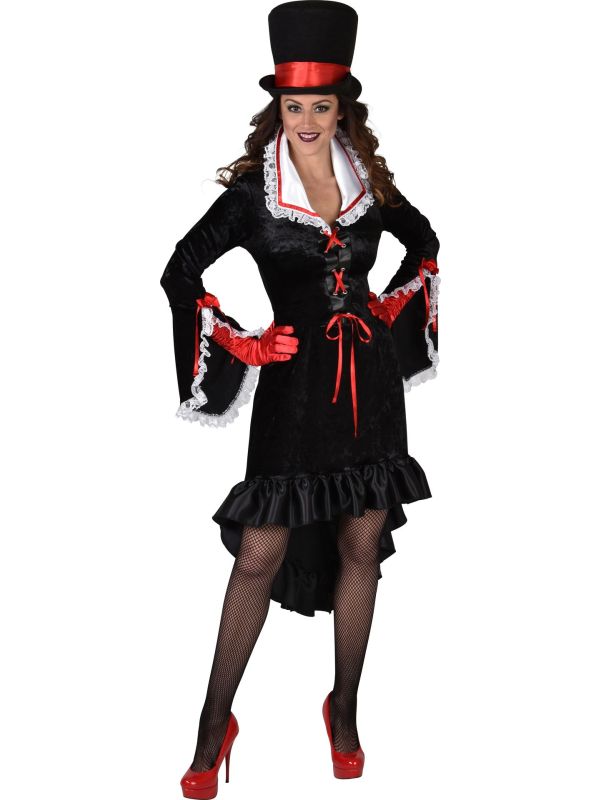 Getailleerde jurk halloween zwart main product photo