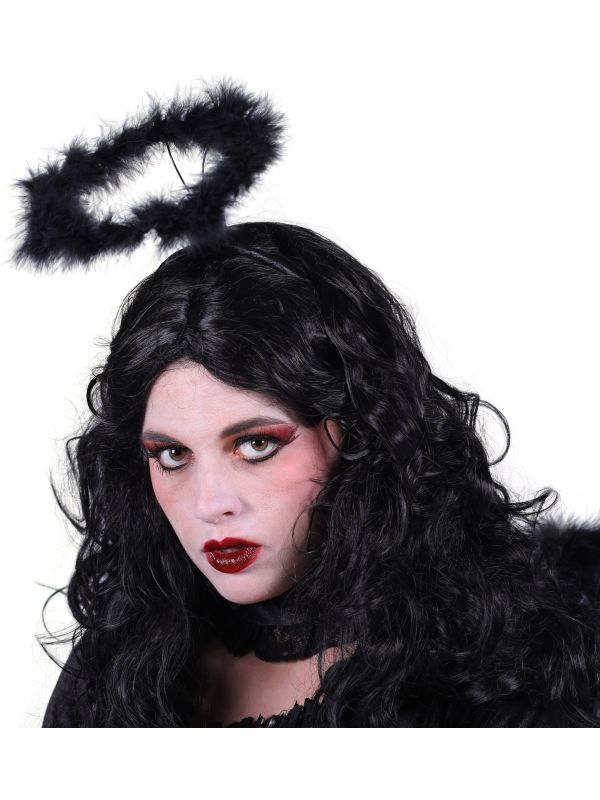 Gevallen Engel Haarband Zwart Aureool Veren Halloween