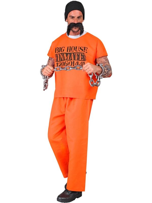 Gevangenis Outfit Carnaval Oranje Mannen