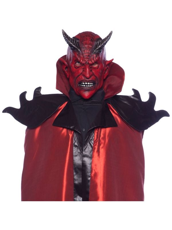 Gezichtsmasker duivel horror horns latex