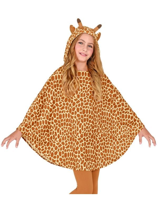 Giraffe poncho met capuchon meisjes