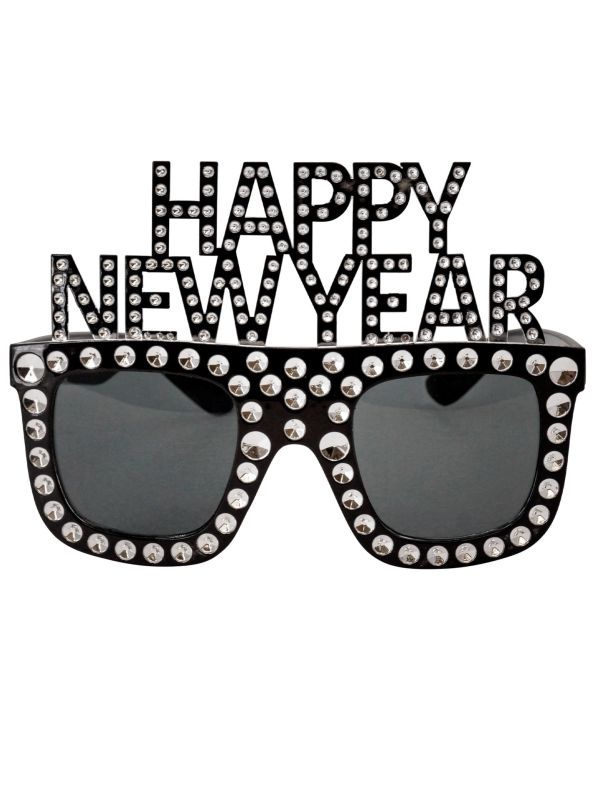 Glinsterende Zwarte Happy New Year Bril