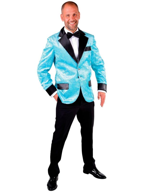 Glitter colbert blauw heren main product photo