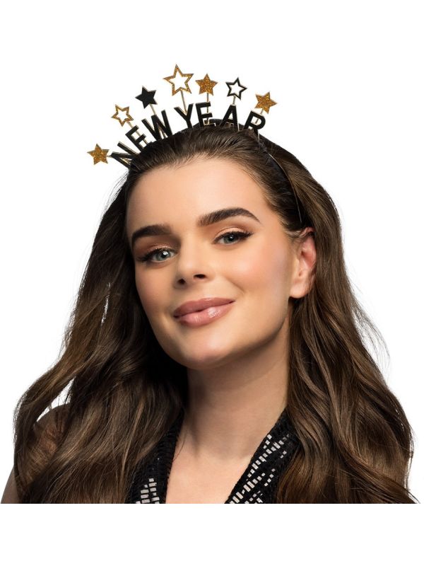 Glitter Diadeem 'New year' Goud