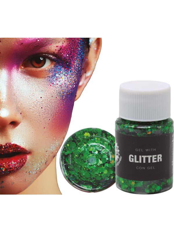 Glitter gel donkergroen 20g